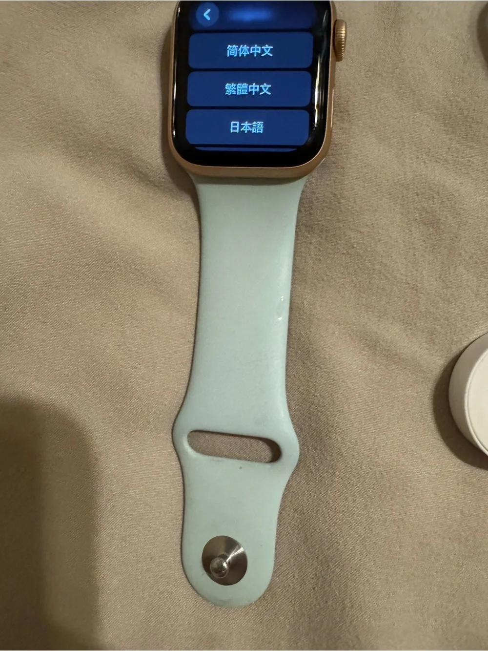 Apple Watch with Mint Green Sport Band and Charger
